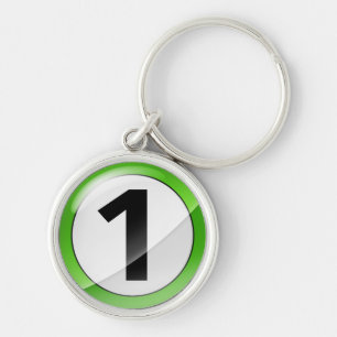 Number 1 green premium Key Chain