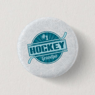 Number 1 Hockey Grandpa Button