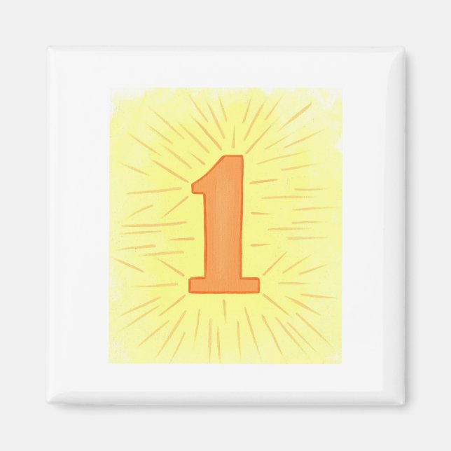 Number 1 in Orange and Yellow Magnets (Front)