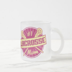 Number 1 Lacrosse Mum, LAX Frosted Glass Coffee Mug