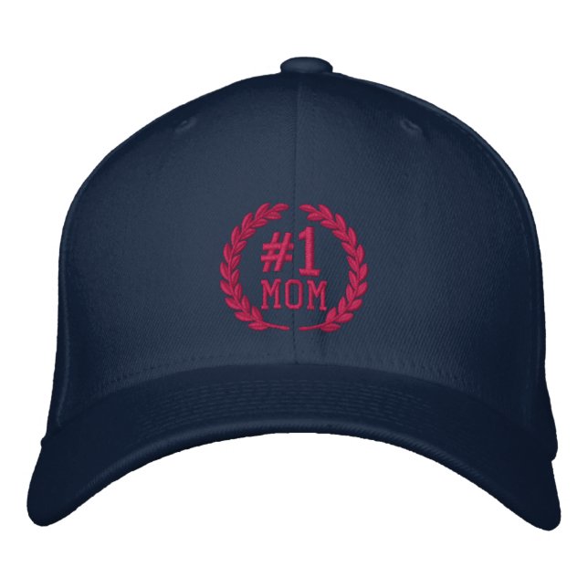 Number 1 MOM All Star Laurels Embroidery Embroidered Hat (Front)