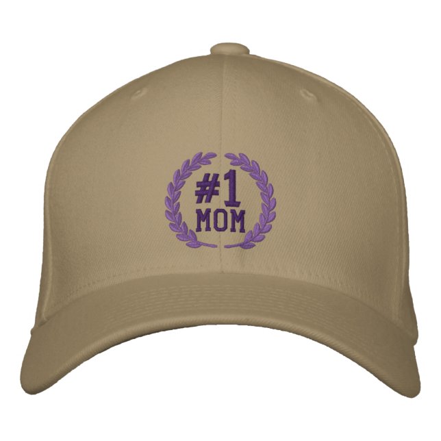 Number 1 MOM All Star Laurels Embroidery Embroidered Hat (Front)