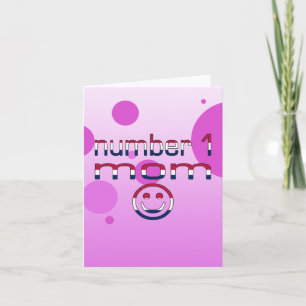 Number 1 Mum in American Flag Colours Card