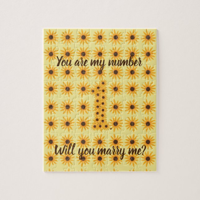 Number 1 One Sunflower Marriage Proposal Puzzles (Vertical)