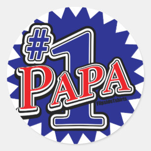 Number 1 Papa Classic Round Sticker