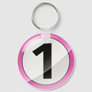 Number 1 pink Key Chain