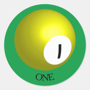 Number 1 Pool Ball Sticker