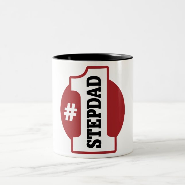 Number 1 Stepdad Two-Tone Coffee Mug (Center)