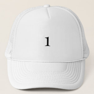 Number 1 text Symbol Logo White Colour Trucker Hat