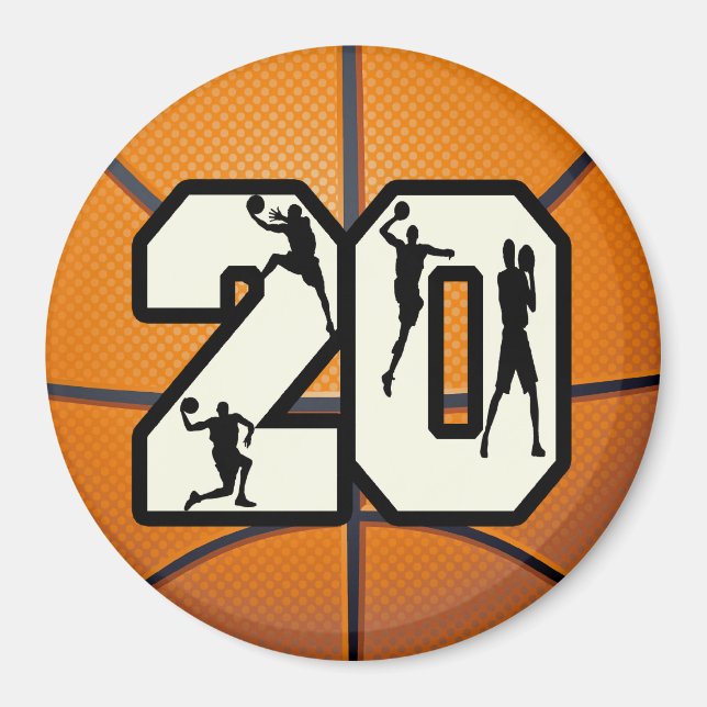 Number 20 Basketball Magnet (Front)
