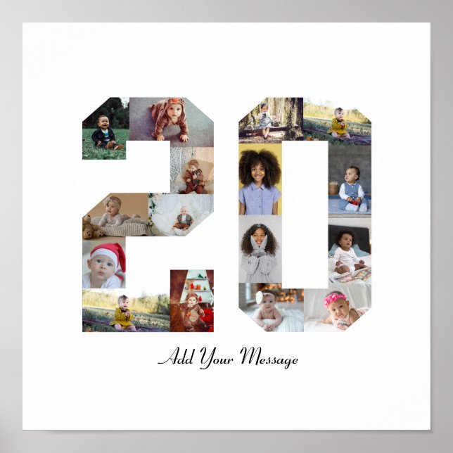 Number 20 Photo Collage Poster (Front)