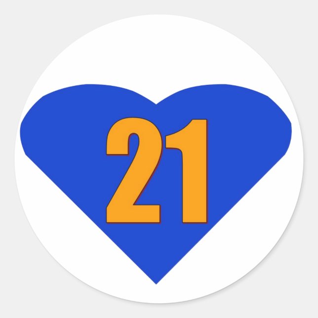 Number 21 classic round sticker (Front)