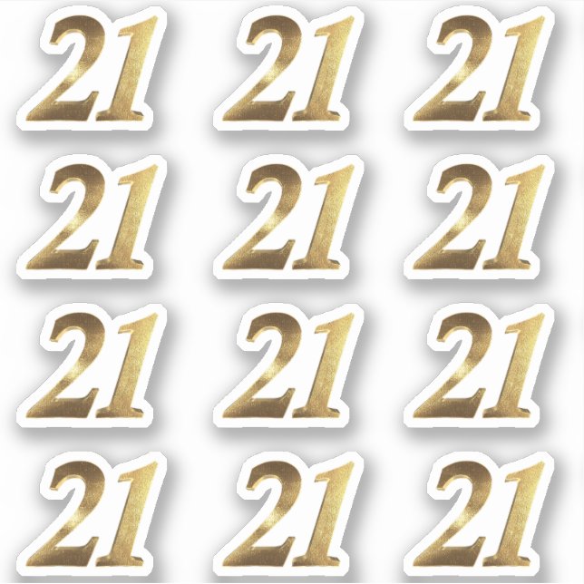 Number 21 Faux Gold 21st Anniversary (Front)