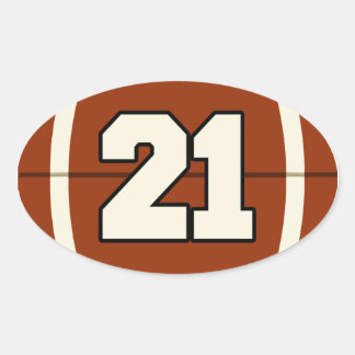 Number 21 Football Sticker