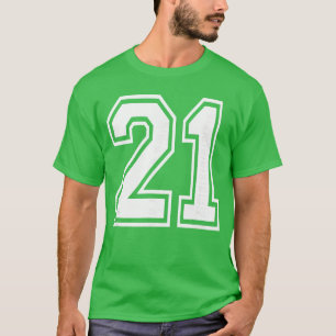 Number 21 Varsity Sportseam Jersey 21st Birthday 2 T-Shirt