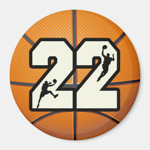 Number 22 Basketball Magnet