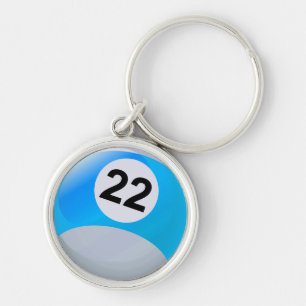 Number 22 Billiards Ball Key Ring