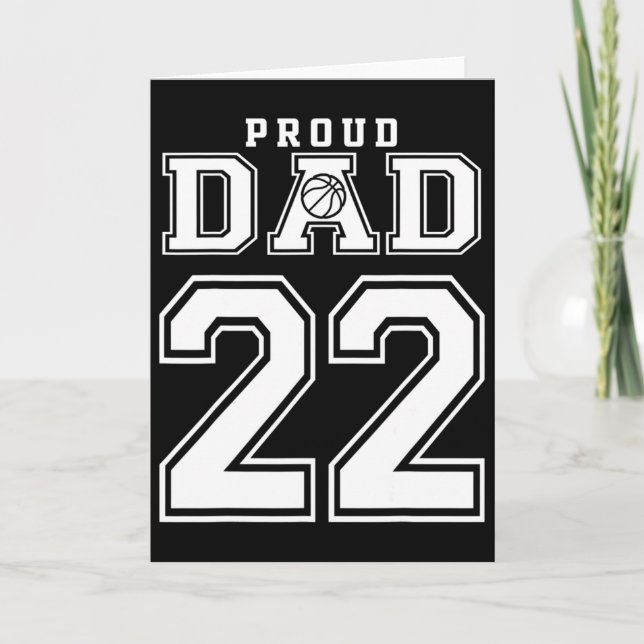 Number 22 Custom Proud Bysketbyll Dad Personalised Card (Front)