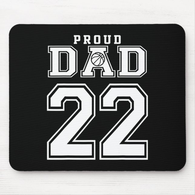 Number 22 Custom Proud Bysketbyll Dad Personalised Mouse Pad (Front)