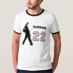 Number 22 Hitter Uniform - Cool Baseball Stitches T-Shirt