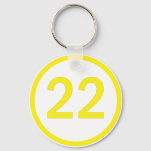 number 22 in a circle key ring