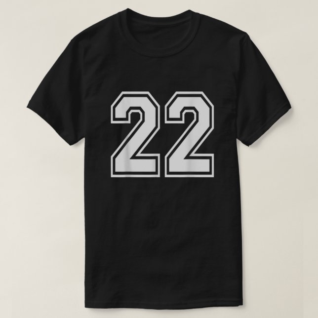 Number 22 Varsity Sports Team Jersey 22th Birthday T-Shirt (Design Front)