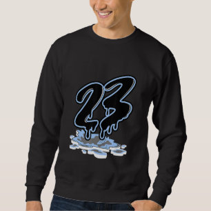 Number 23 Dripping Sneaker Match 4 University Blue Sweatshirt