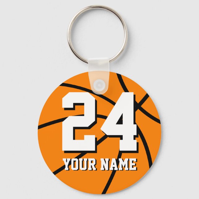 Number 24 basketball keychains | Personalizable (Front)
