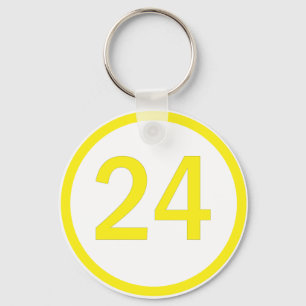 number 24 in a circle key ring