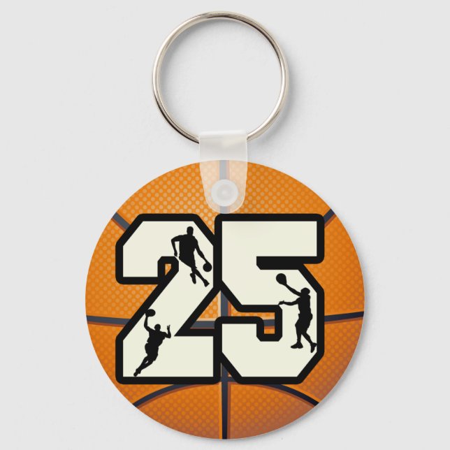 Number 25 Basketball and Players Key Ring (Front)