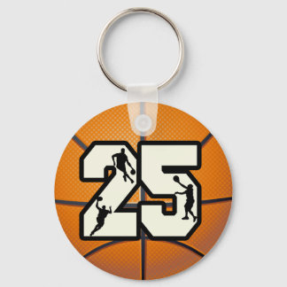 Number 25 Basketball Key Ring