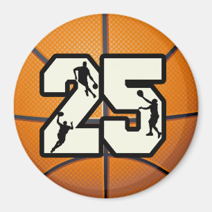 Number 25 Basketball Magnet