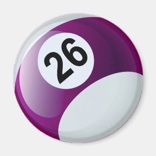 Number 26 Billiards Ball Magnet