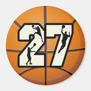 Number 27 Basketball Magnet