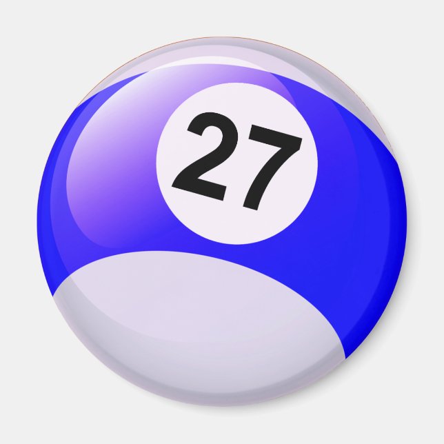 Number 27 Billiards Ball Magnet (Front)