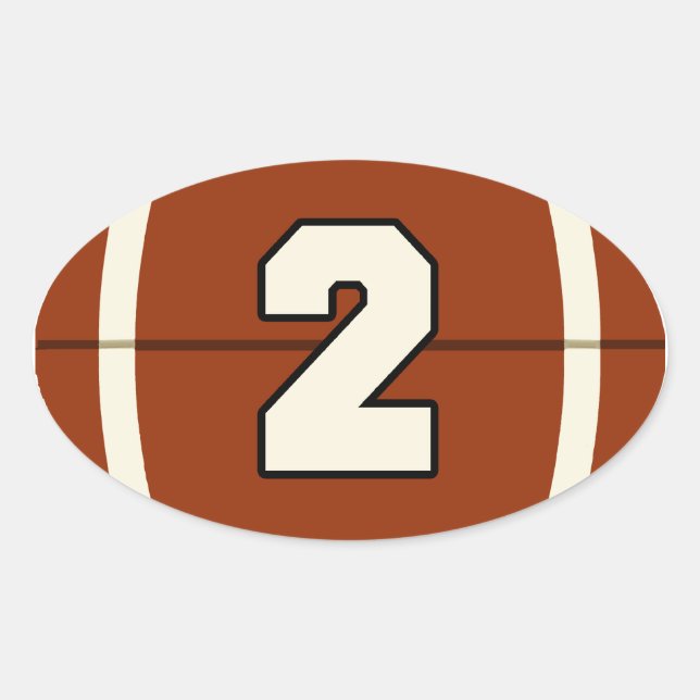 Number 2 Football Sticker (Front)