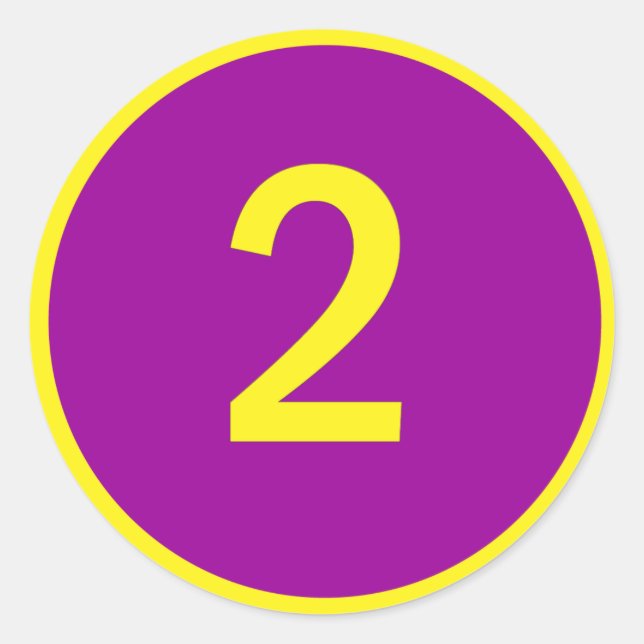 number 2 in a circle classic round sticker (Front)