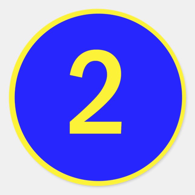 number 2 in a circle classic round sticker (Front)