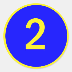 number 2 in a circle classic round sticker