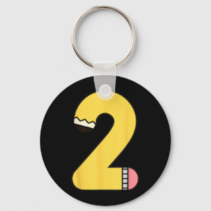 Number 2 Pencil Back to School 2nd Birthday Second Key Ring