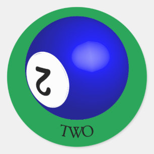 Number 2 Pool Ball Sticker