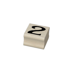 Number 2 Rubber Art Stamp