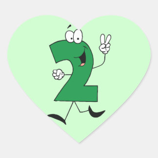 Number 2nd Birthday Tshirts and Gifts Heart Sticker
