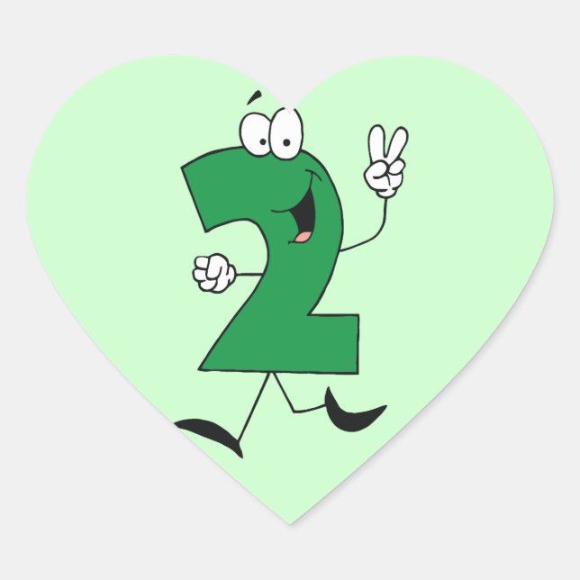 Number 2nd Birthday Tshirts and Gifts Heart Sticker (Front)