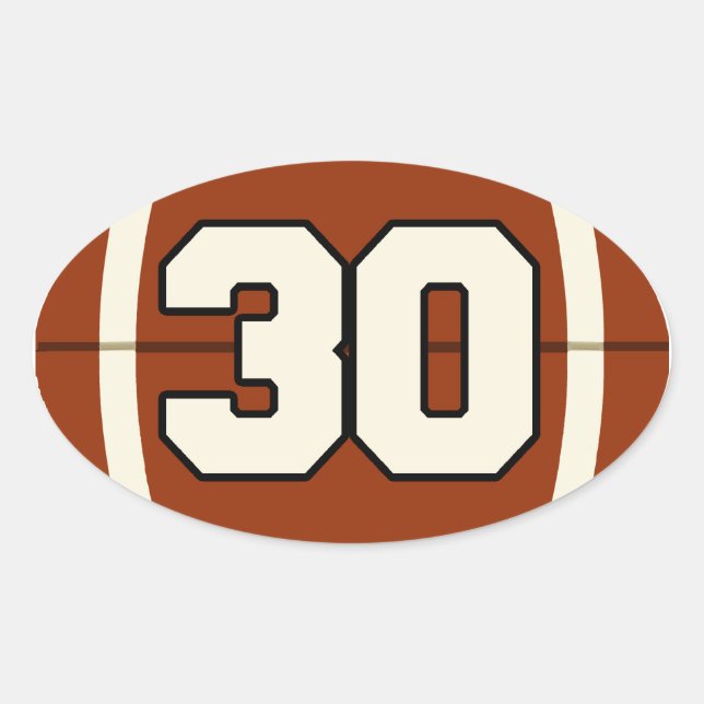 Number 30 Football Sticker (Front)