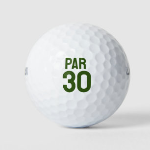Number 30 par golf course for 30th birthday golfer balls