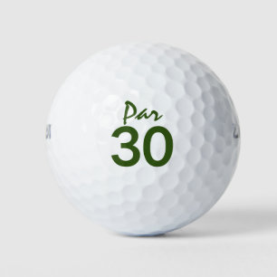 Number 30 par golf course for 30th birthday golfer golf balls