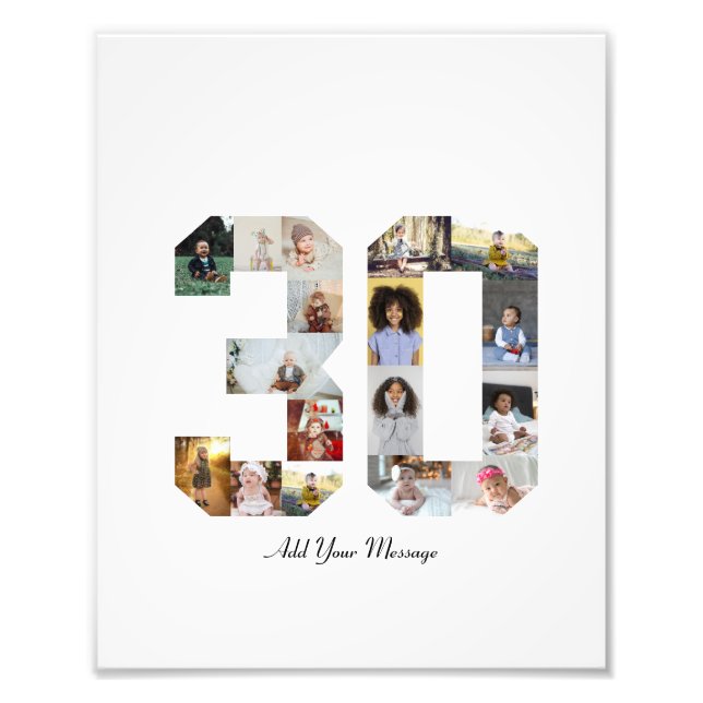 Number 30 Photo Collage (Front)