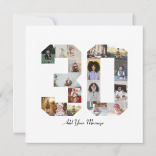 Number 30 Photo Collage Holiday Card