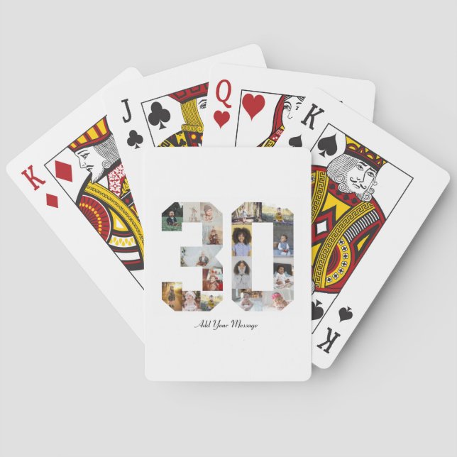 Number 30 Photo Collage Playing Cards (Back)
